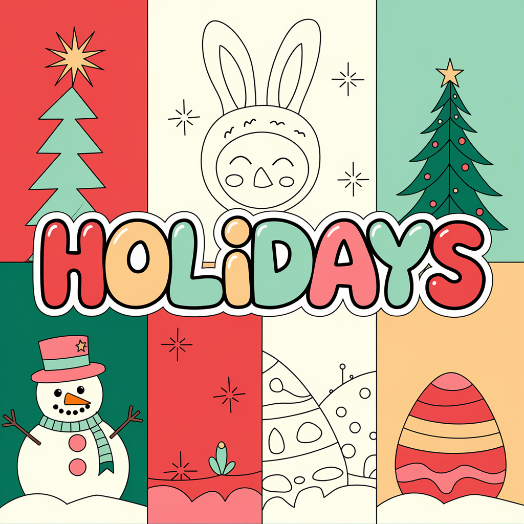 Free printable holiday coloring pages – Christmas, Easter and more