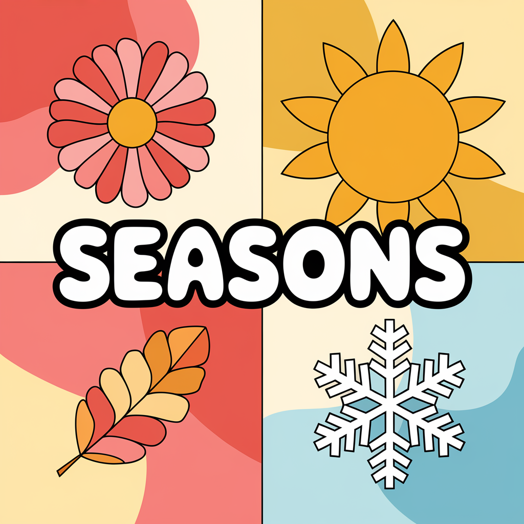 Free printable seasons coloring pages – spring, summer, fall and winter