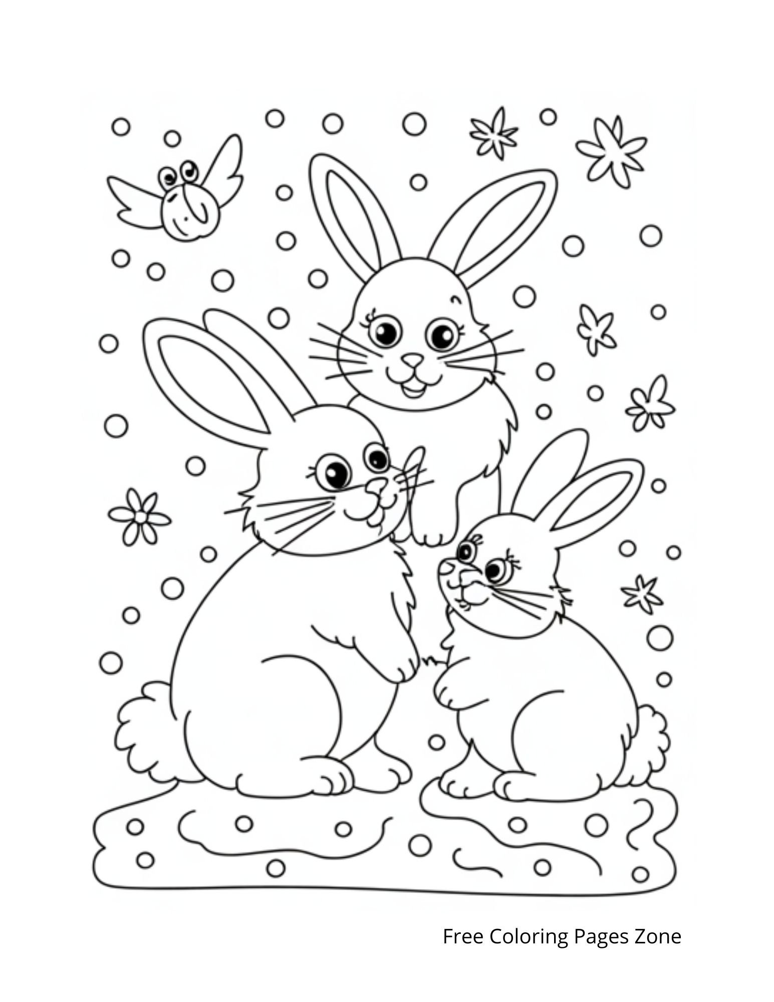 bunnies coloring page