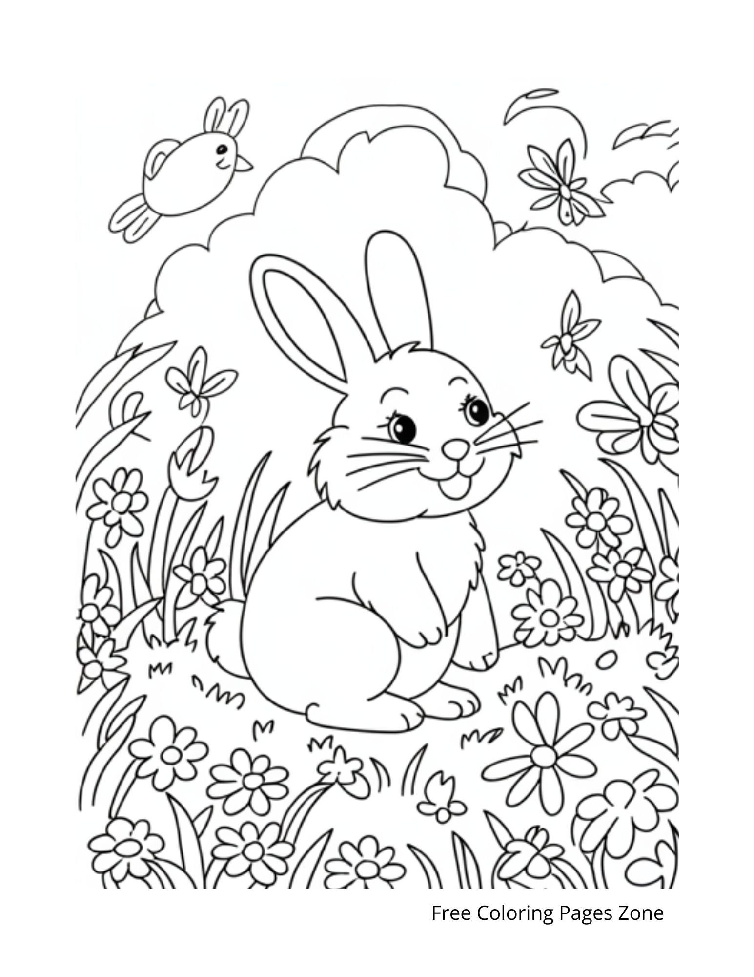bunny coloring page free
